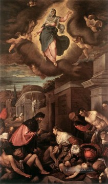 St Roche unter der Pest Opfer und die Madonna in der Glorie Jacopo Bassano Ölgemälde